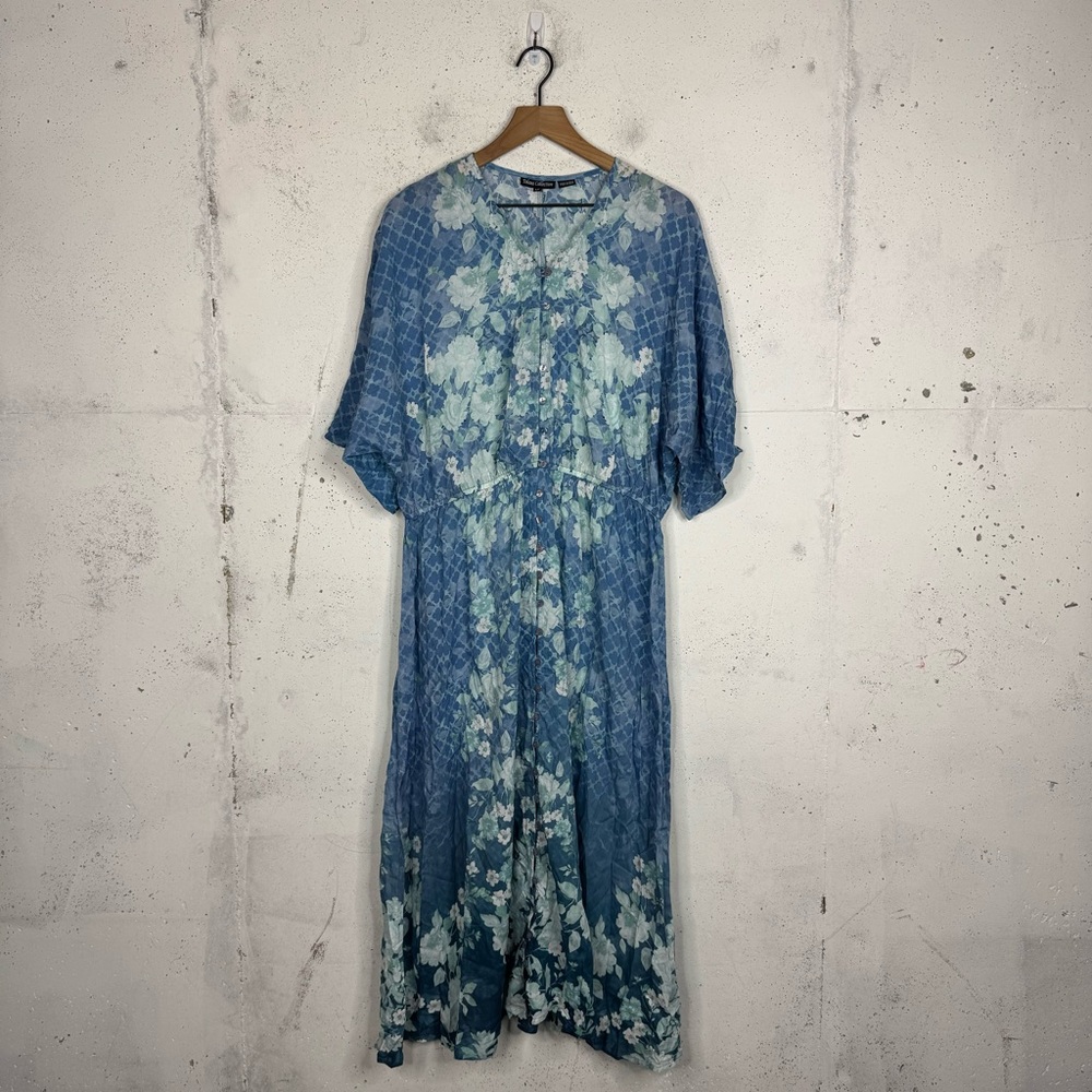 Tolani Collection Thalia Floral Denim Button Front Dress LP
